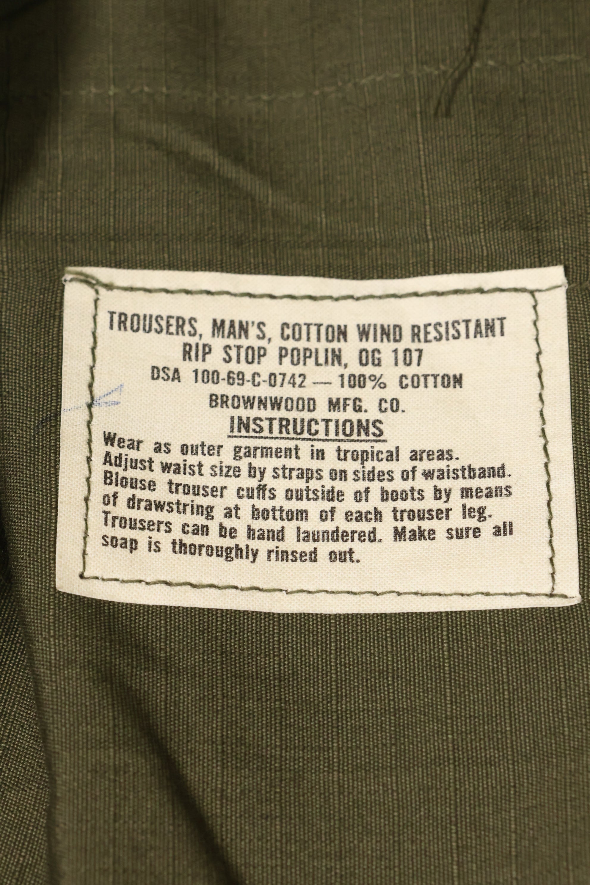 1969 Deadstock 4th Model Jungle Fatigue Pants, S-L, never used.