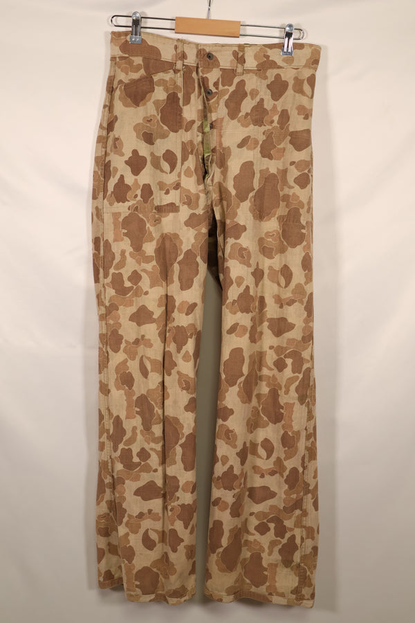 Real WWII USMC P42 HBT Frogskin camo, faded, used.