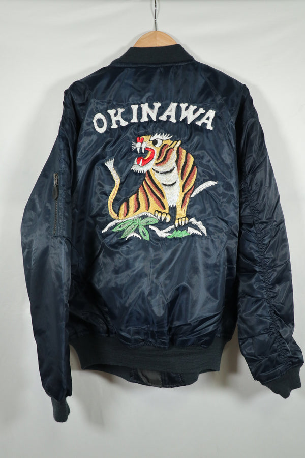 Recent Okinawa made Souvenir Jacket directly embroidered MA-1 A