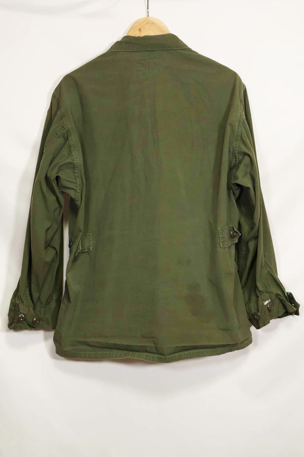Circa 1965-1966 2nd Model Jungle Fatigue Jacket S-L with patches, used.