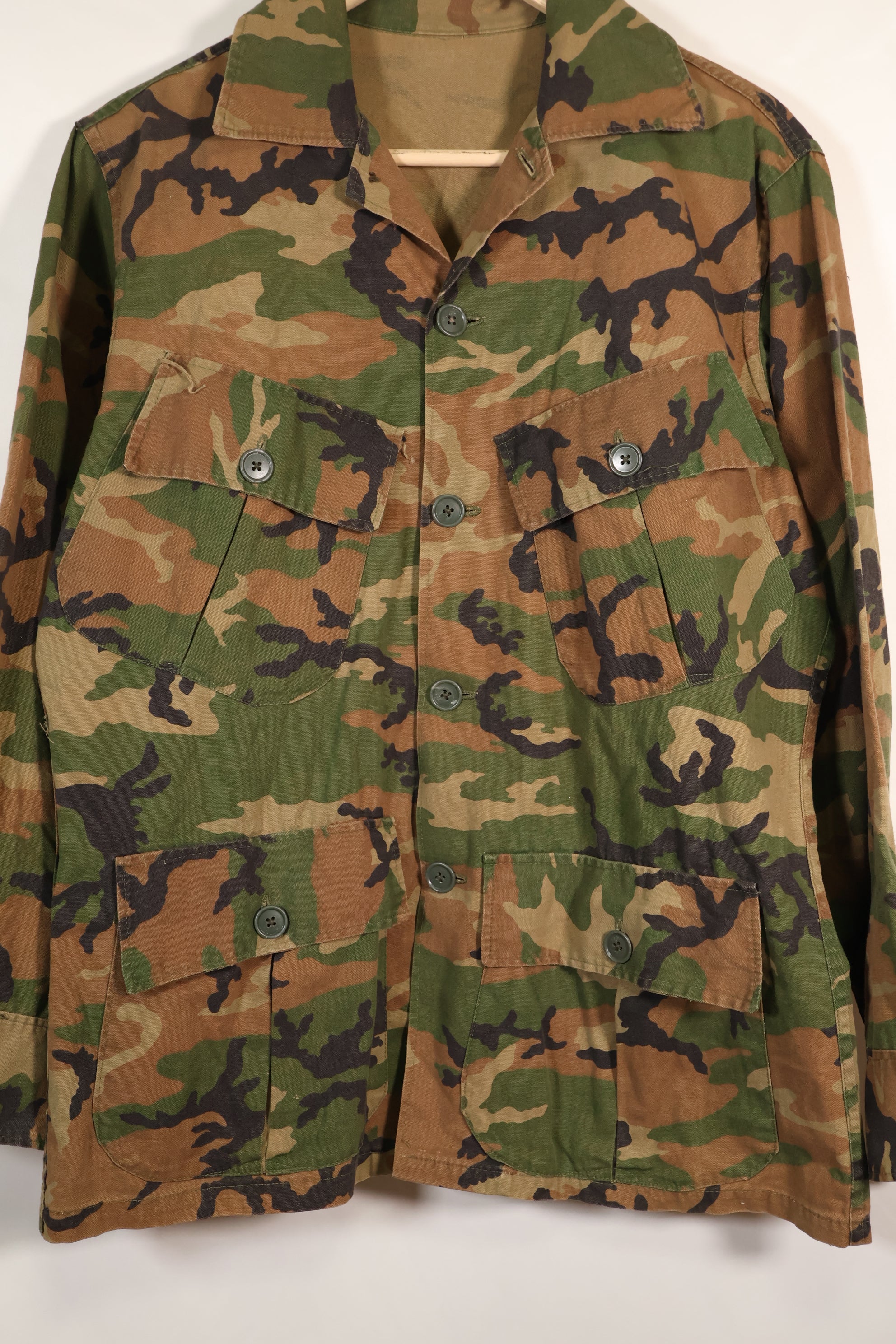 1970's Privately Procured Local Made US Military ERDL Camouflage Copy Fatigue Jacket, Used