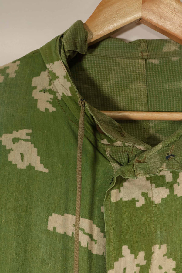 Real 1980s Soviet Russia KLMK camouflage coveralls, used, torn, repaired.