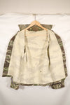 Mid-1960s Okinawa Tiger Pattern Tiger Stripe Asian Cut Shirt, sleeve refurbished, button missing, used.