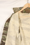 Mid-1960s Okinawa Tiger Pattern Tiger Stripe Asian Cut Shirt, sleeve refurbished, button missing, used.