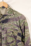Mid-1960s, estimated A-XL Silver Tiger Tiger stripe shirt, faded, used.