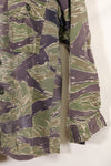 Mid-1960s, estimated A-XL Silver Tiger Tiger stripe shirt, faded, used.