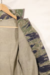 Mid-1960s, estimated A-XL Silver Tiger Tiger stripe shirt, faded, used.