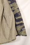 Mid-1960s, estimated A-XL Silver Tiger Tiger stripe shirt, faded, used.