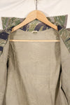Mid-1960s, estimated A-XL Silver Tiger Tiger stripe shirt, faded, used.