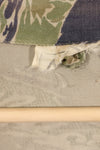 Mid-1960s, estimated A-XL Silver Tiger Tiger stripe shirt, faded, used.
