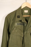 1969 Contract, M-L, 4th Model Jungle Fatigue Jacket, Green Beret Specification, Patches Added Later, Used
