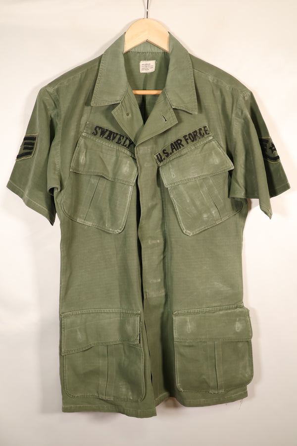 1968 Contract, S-R, USAF, 4th Model Jungle Fatigue Jacket, Short-Sleeve Custom, Used
