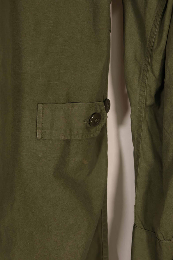 Real 1964 1st Model Jungle Fatigue Jacket, stained, faded, used.