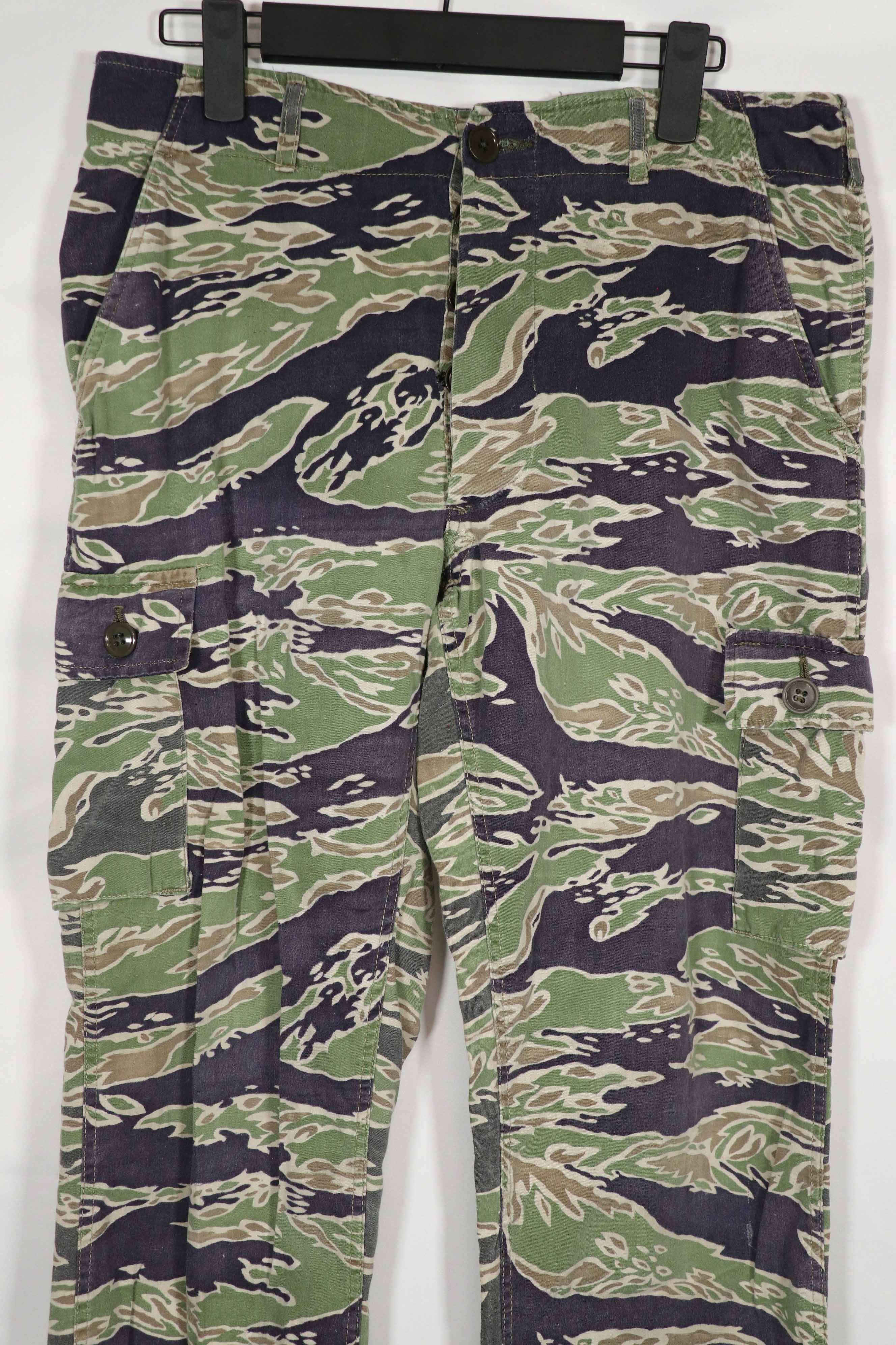 Real Late War lightweight tiger stripe pants, faded, used.