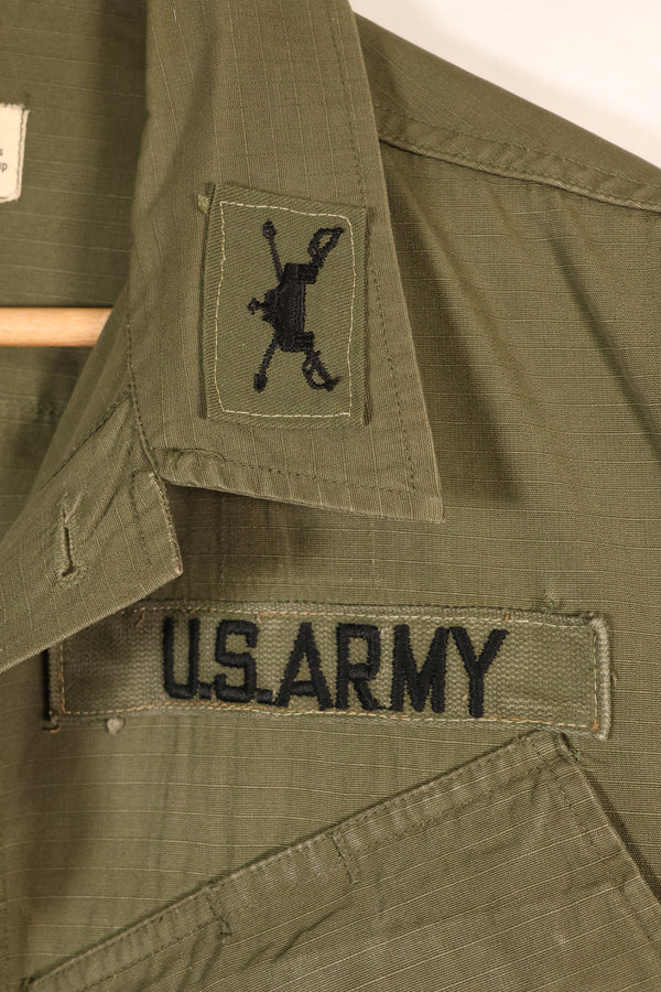 Late 1960s, S-L, U.S. Military, 4th Model Jungle Fatigue Jacket, with added patches, used