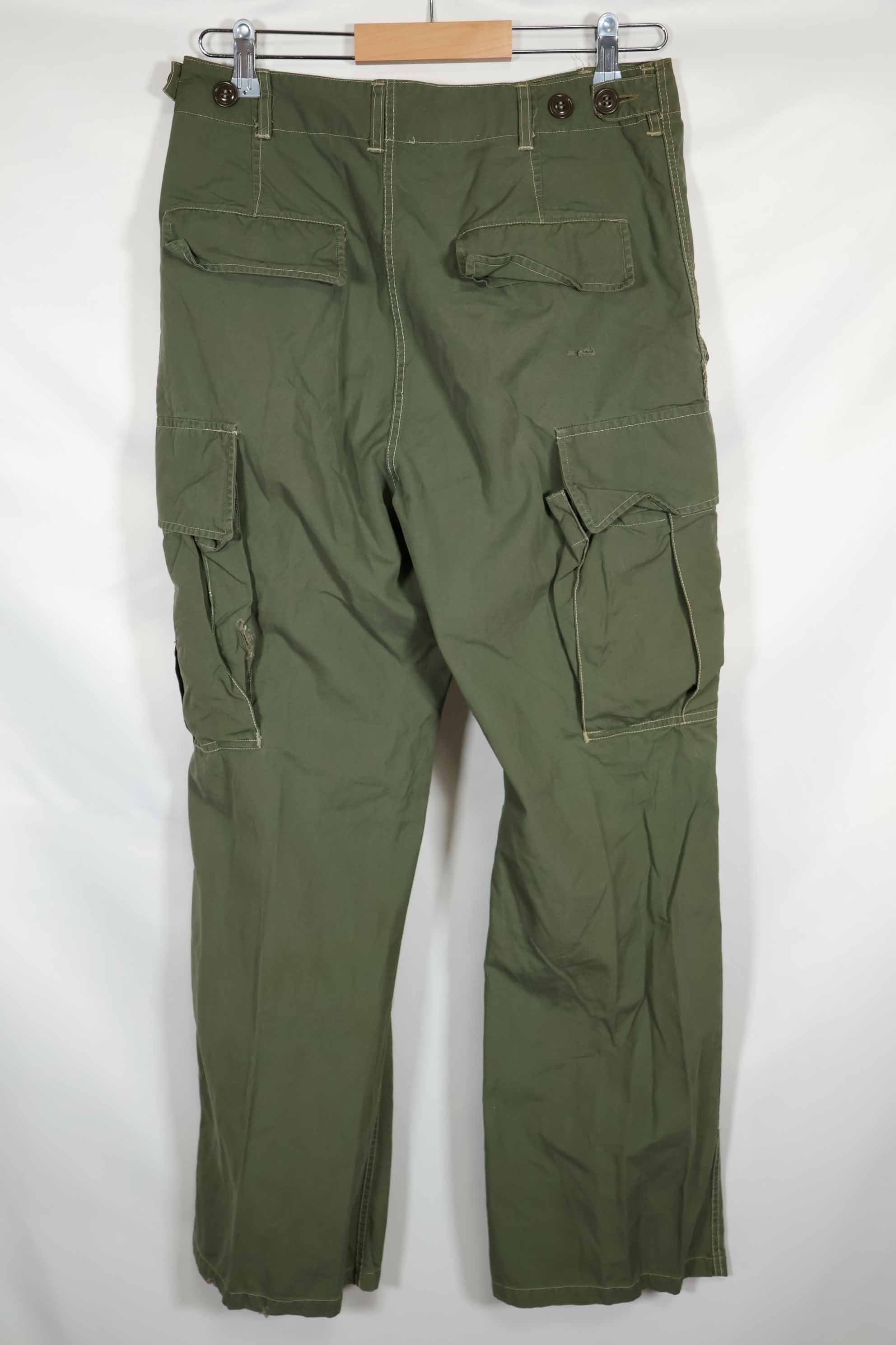 Mid-1960s Japanese locally made 2nd Model Jungle Fatigue pants, used.