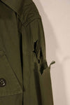 Real 1963 1st Model Jungle Fatigue Jacket, L-L, torn, repaired, used