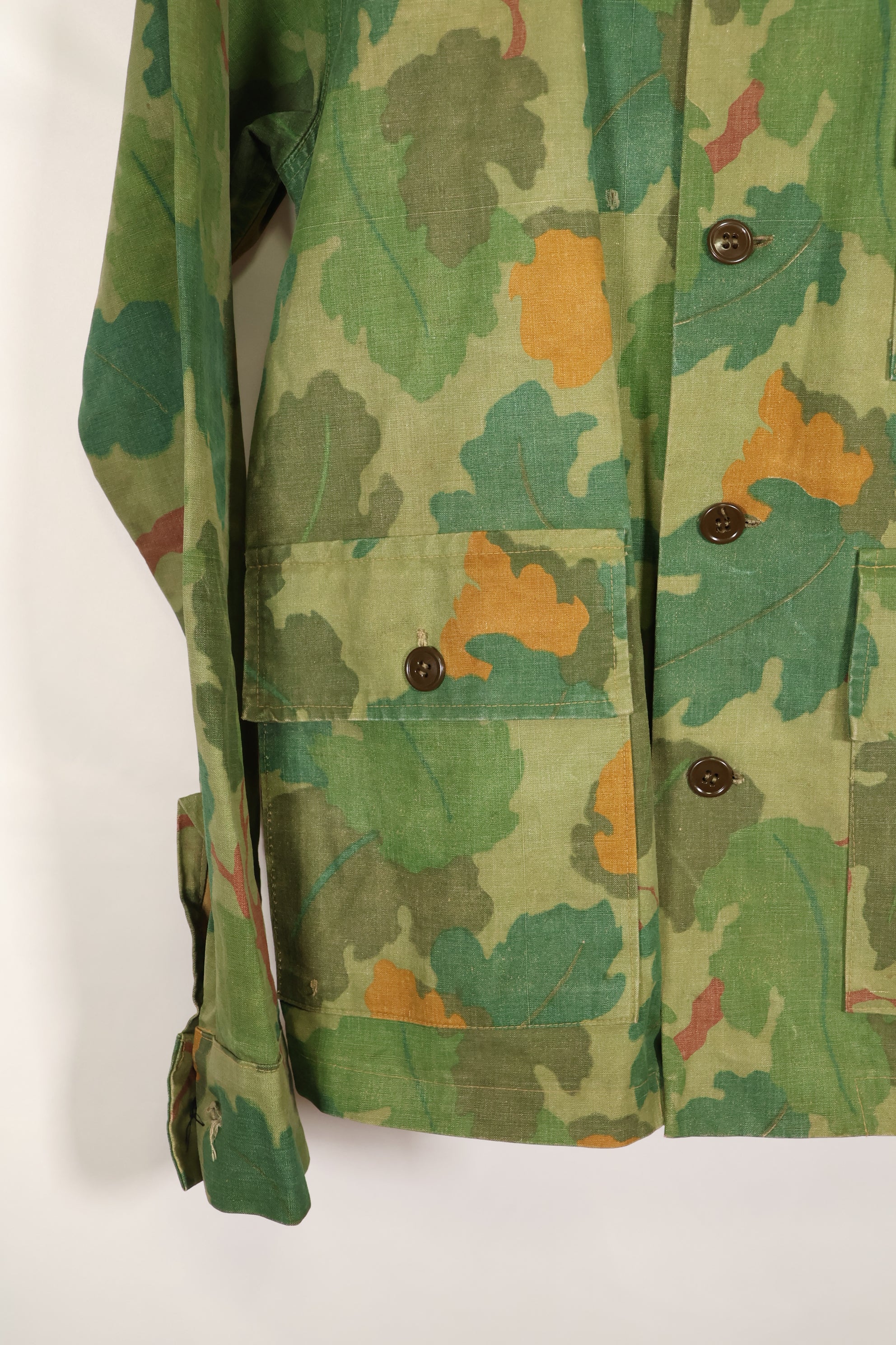 1970's Private Purchase U.S. Marine Corps Mitchell Camouflage Fatigue Jacket by Shelterhalf, used.
