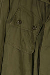 Real 1963 1st Model Jungle Fatigue Jacket, L-L, torn, repaired, used