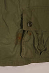 Real 1963 1st Model Jungle Fatigue Jacket, L-L, torn, repaired, used