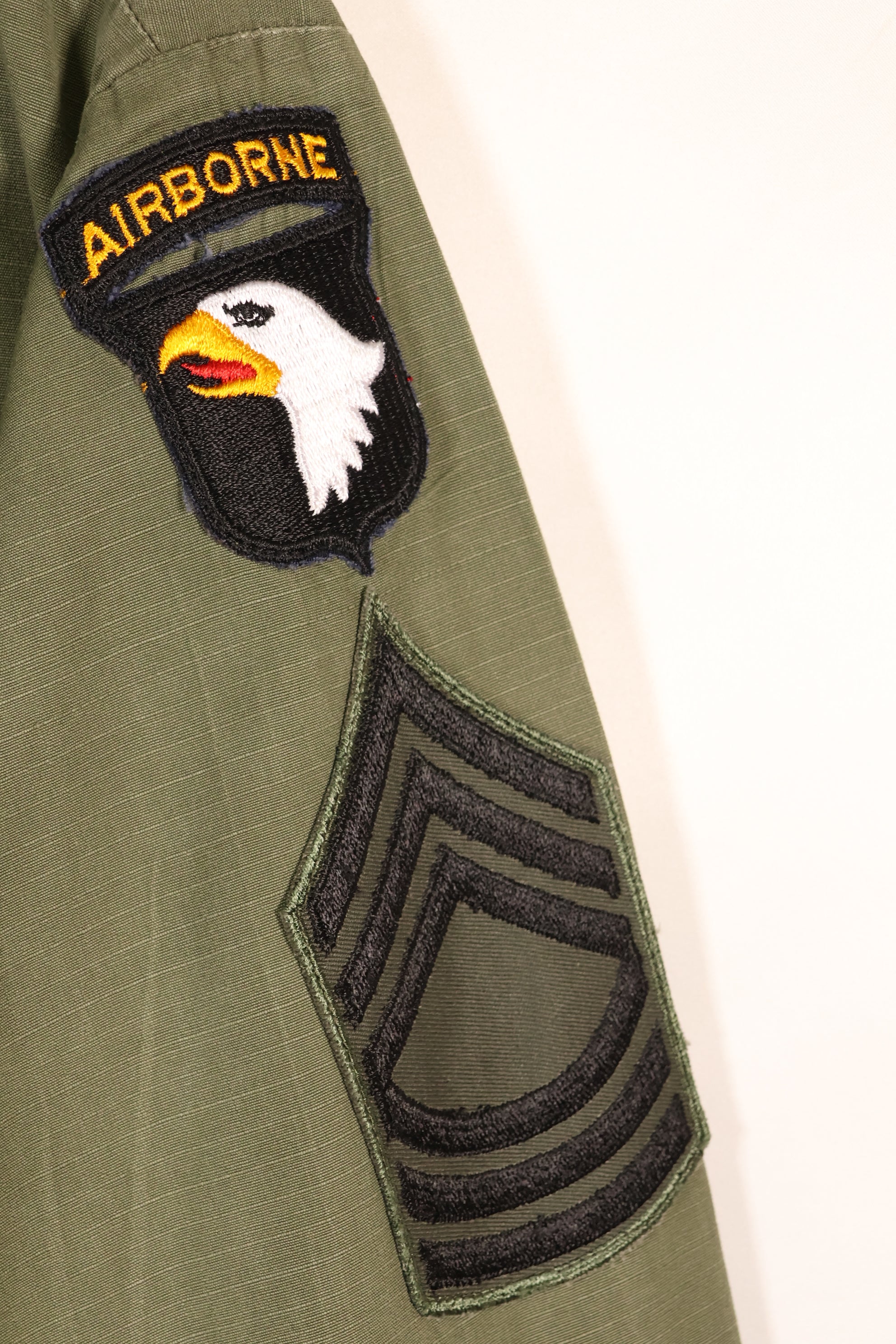 1969 Contract, M-L, 4th Model Jungle Fatigue Jacket, 101st Airborne Division Specification, Used