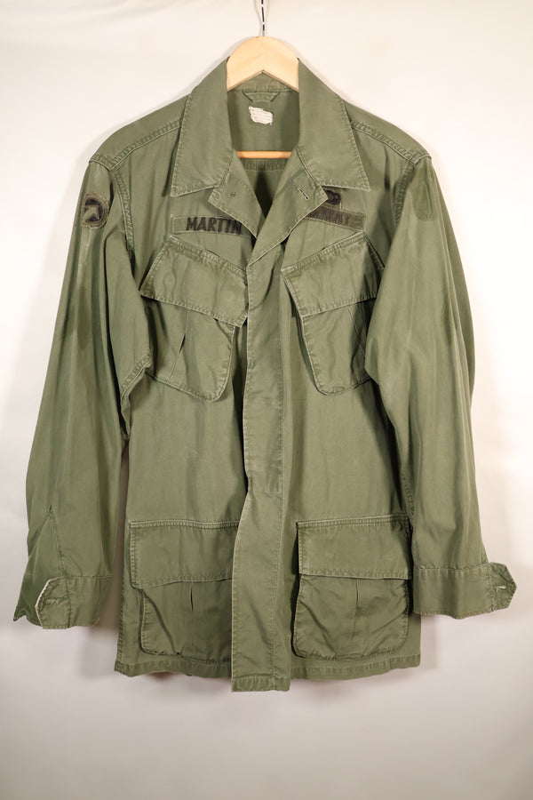 1967 Contract, M-R, U.S. Army, 3rd Model Jungle Fatigue Jacket, with Patches, Used