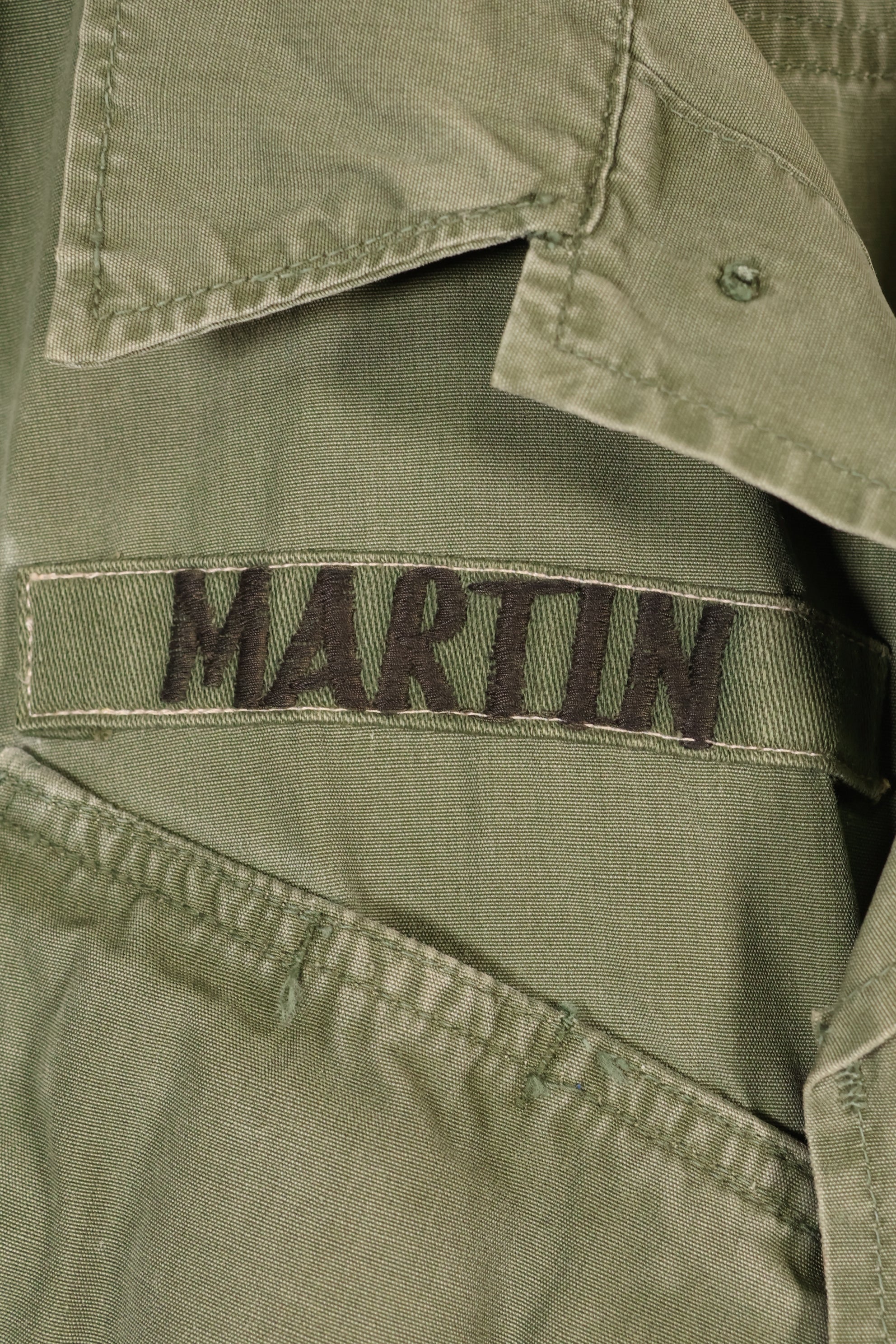 1967 Contract, M-R, U.S. Army, 3rd Model Jungle Fatigue Jacket, with Patches, Used