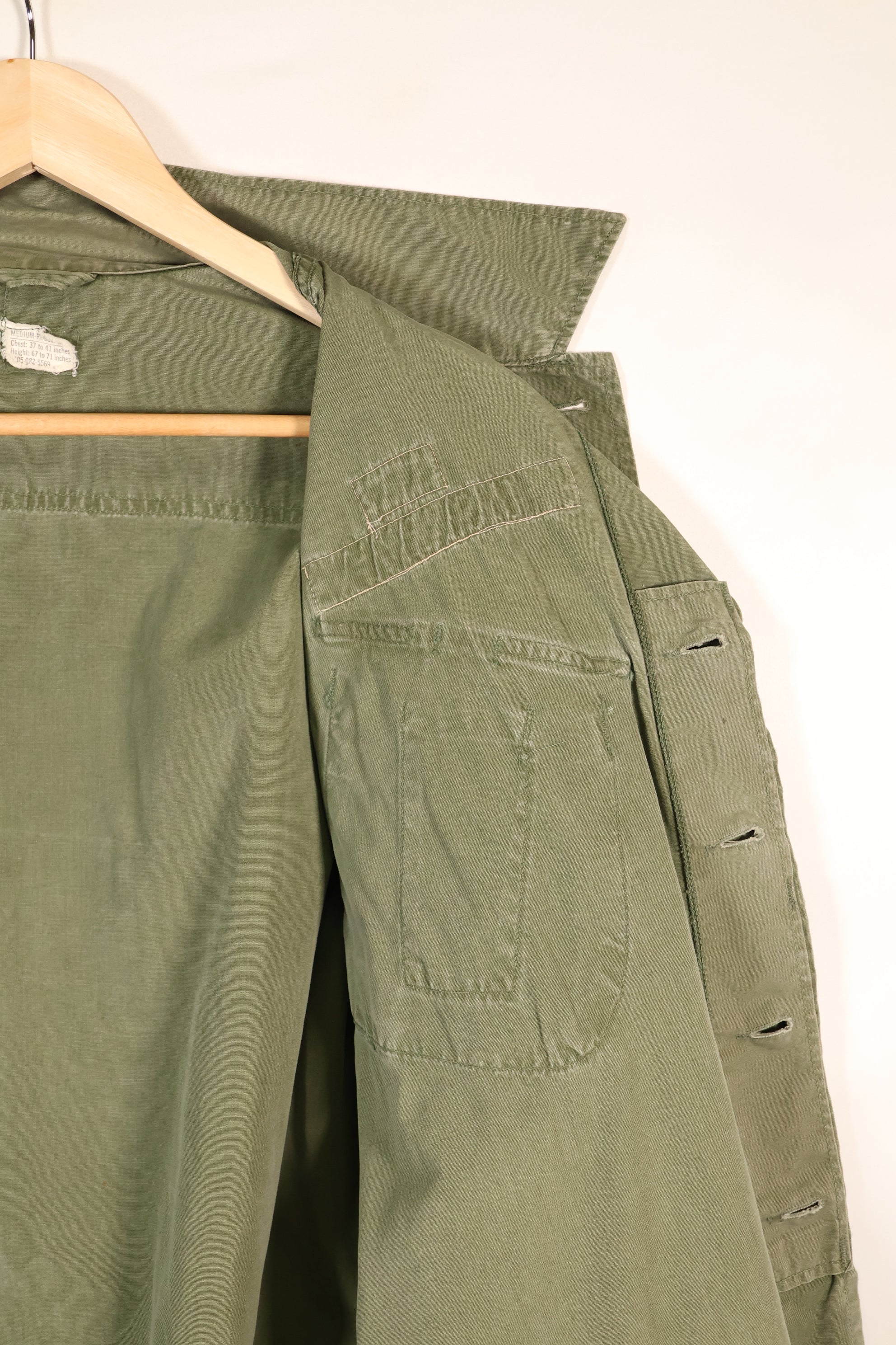 1967 Contract, M-R, U.S. Army, 3rd Model Jungle Fatigue Jacket, with Patches, Used