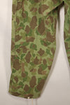 1940s WWII USMC P-44 Frogskin Camouflage Pants, Good Condition, Some Fading, Used