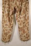 1940s WWII USMC P-44 Frogskin Camouflage Pants, Good Condition, Some Fading, Used