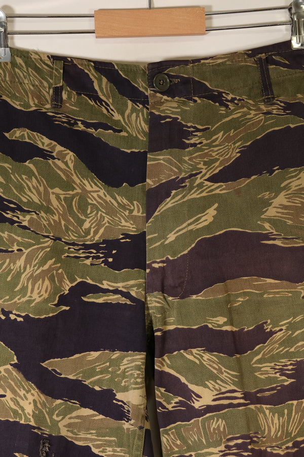 Mid-1960s Okinawa Tiger US-cut tiger-striped pants, minimal fading, used