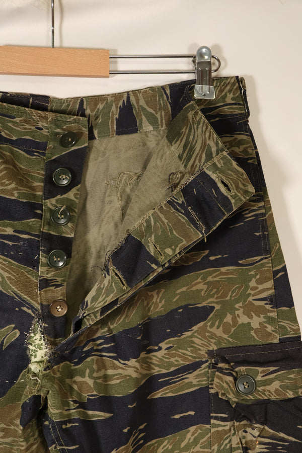 Mid 1960's A-L Silver Tiger Pattern Asian Cut Pants, Repaired, Used.