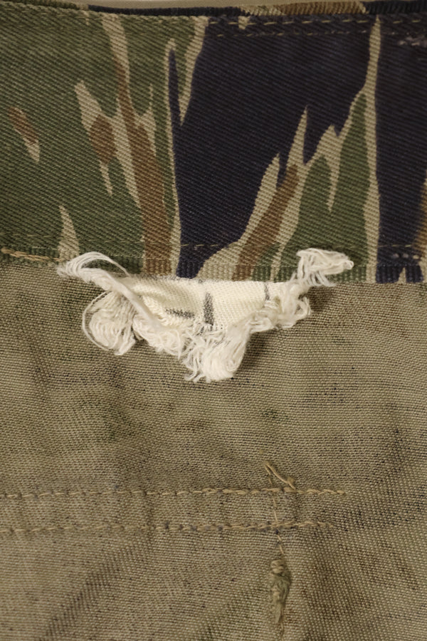 Mid 1960's A-L Silver Tiger Pattern Asian Cut Pants, Repaired, Used.