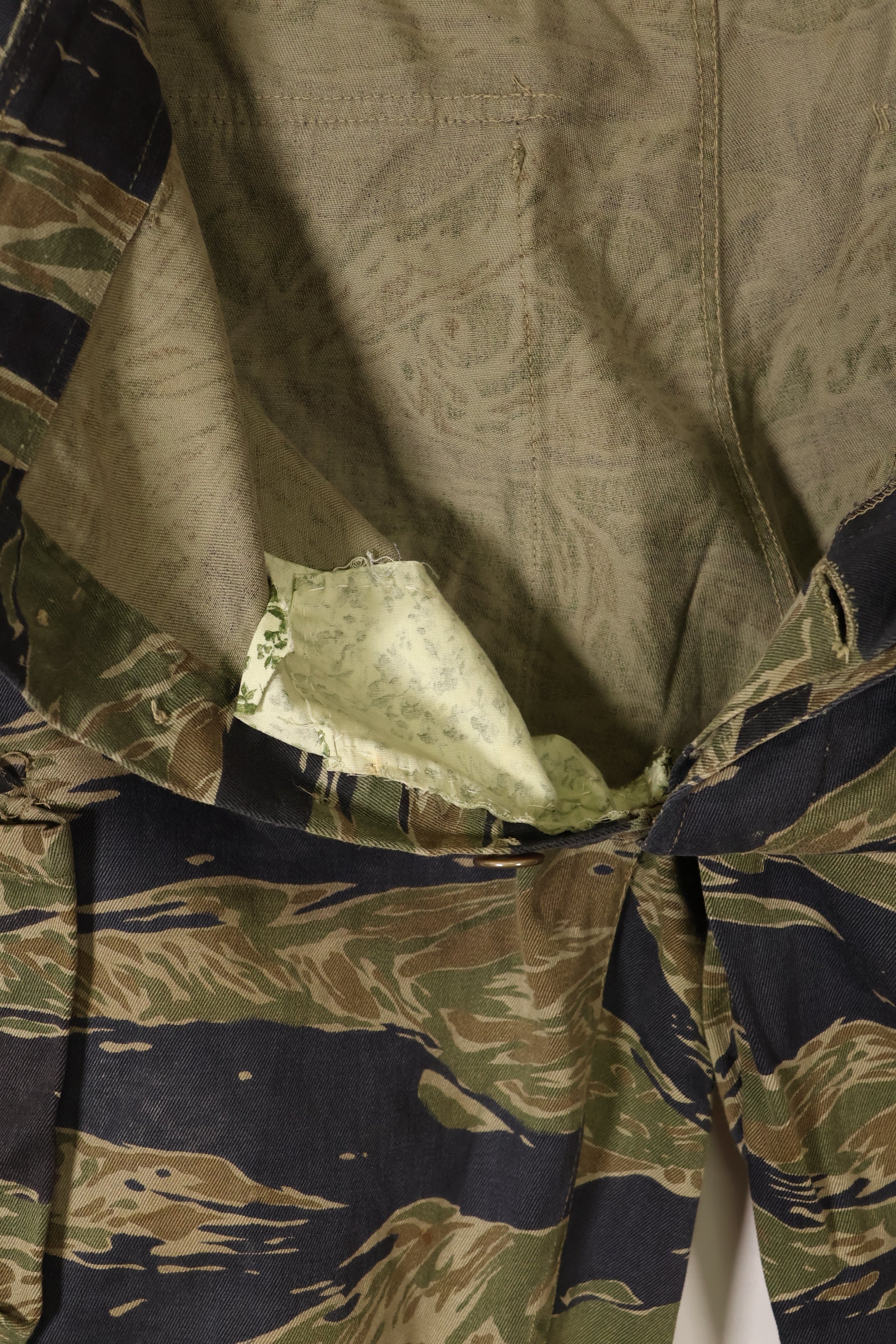 Mid 1960's A-L Silver Tiger Pattern Asian Cut Pants, Repaired, Used.