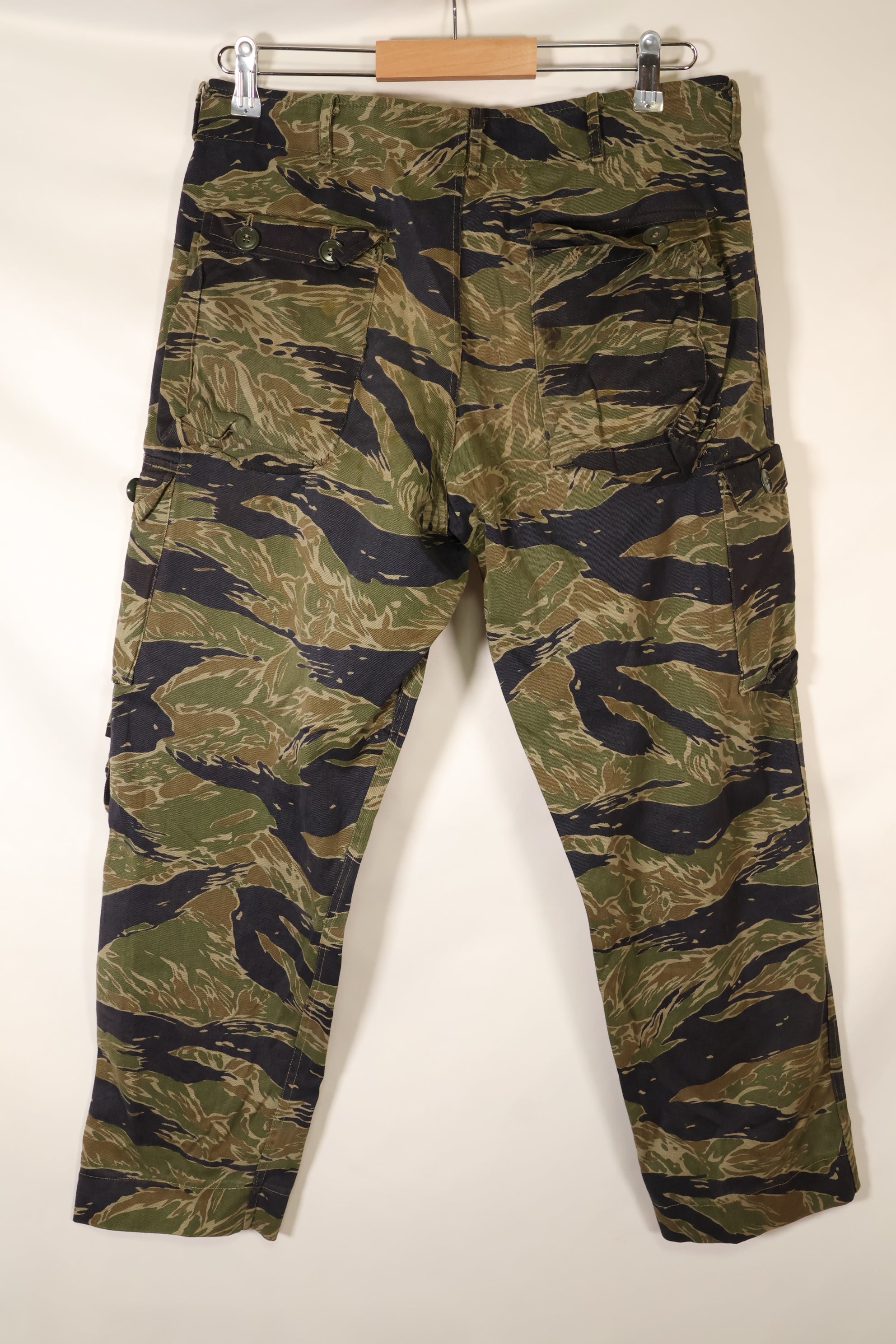 Mid 1960's A-L Silver Tiger Pattern Asian Cut Pants, Repaired, Used.