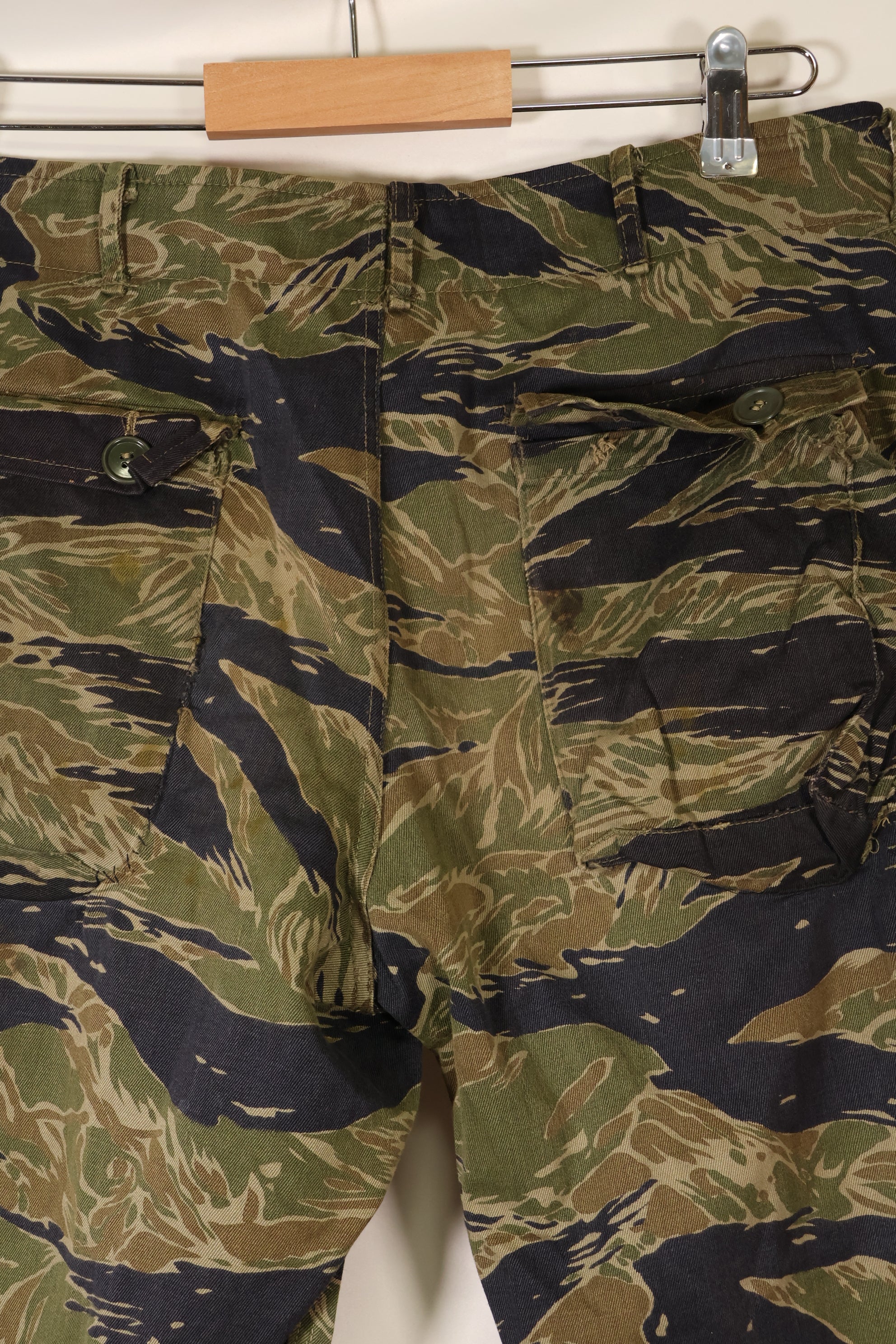 Mid 1960's A-L Silver Tiger Pattern Asian Cut Pants, Repaired, Used.