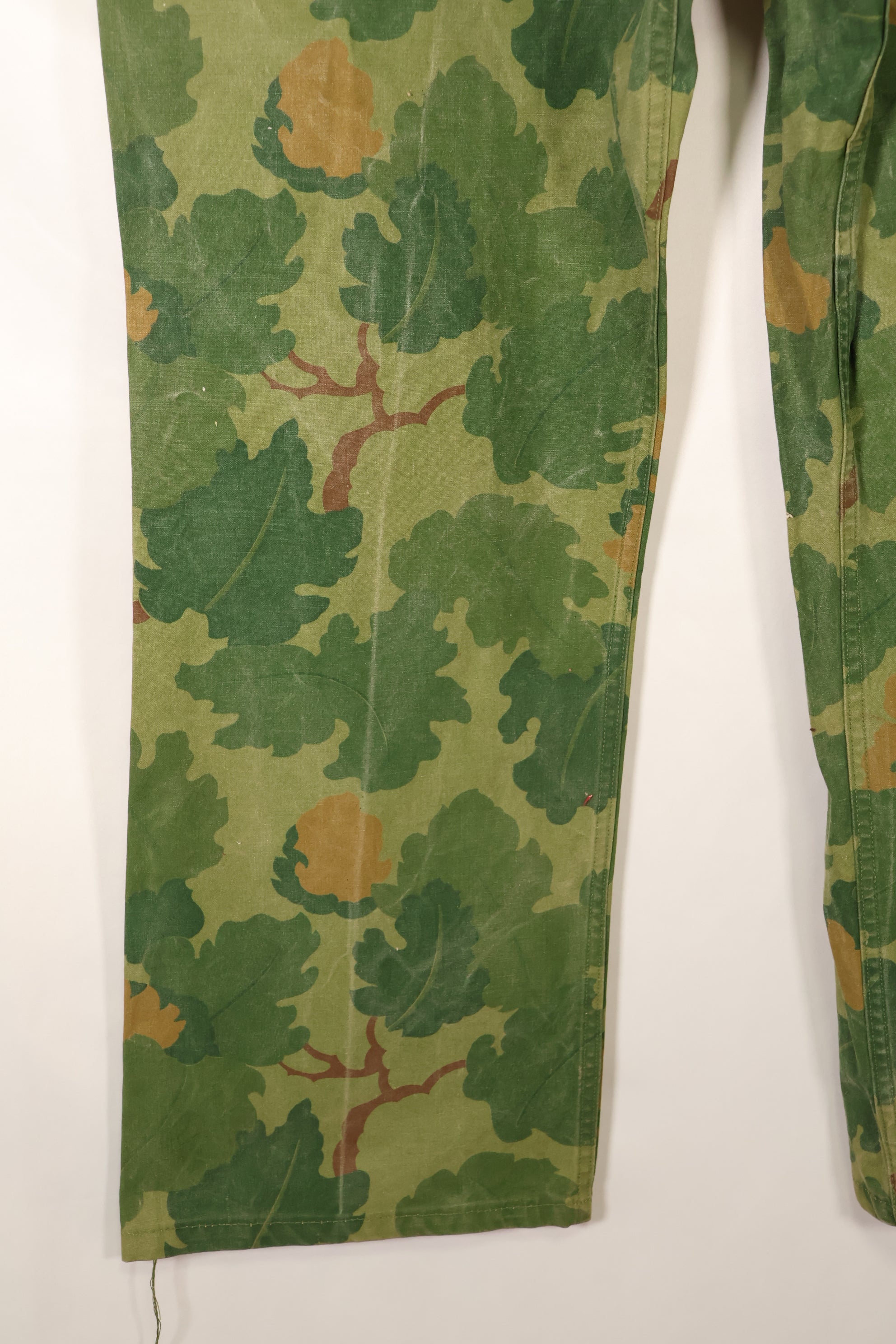 Late 1960s to early 1970s | Privately sourced | Mitchell camouflage | USMC | WWII HBT-style cut | Reversible pants | Used