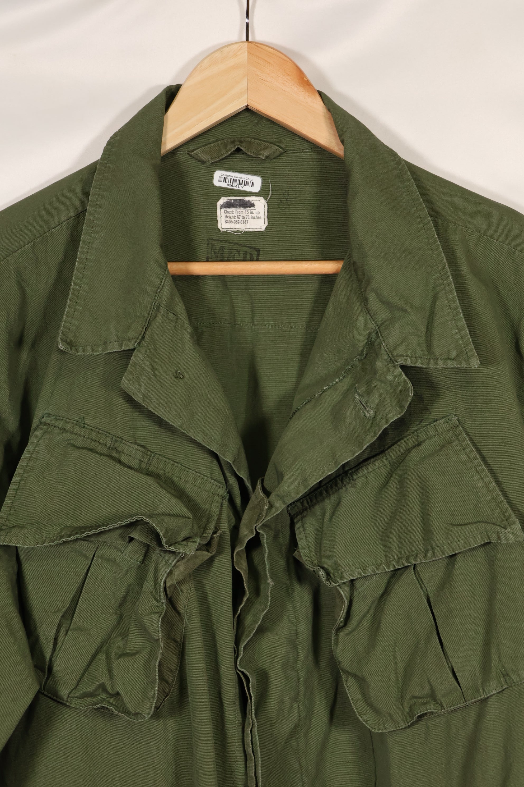 Circa 1967-68 Modified M-R 3rd Model Jungle Fatigue Jacket, used, film company release.