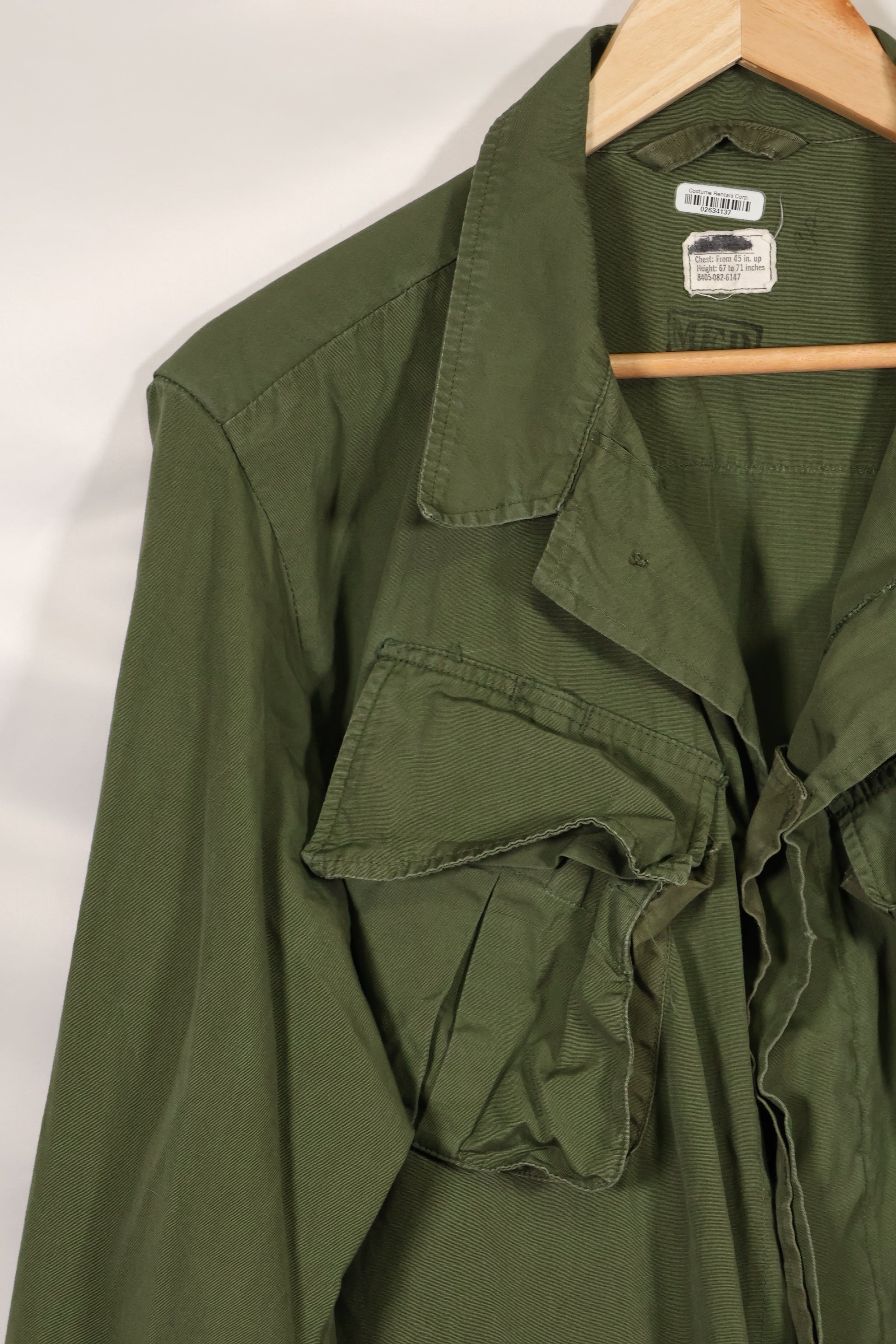 Circa 1967-68 Modified M-R 3rd Model Jungle Fatigue Jacket, used, film company release.