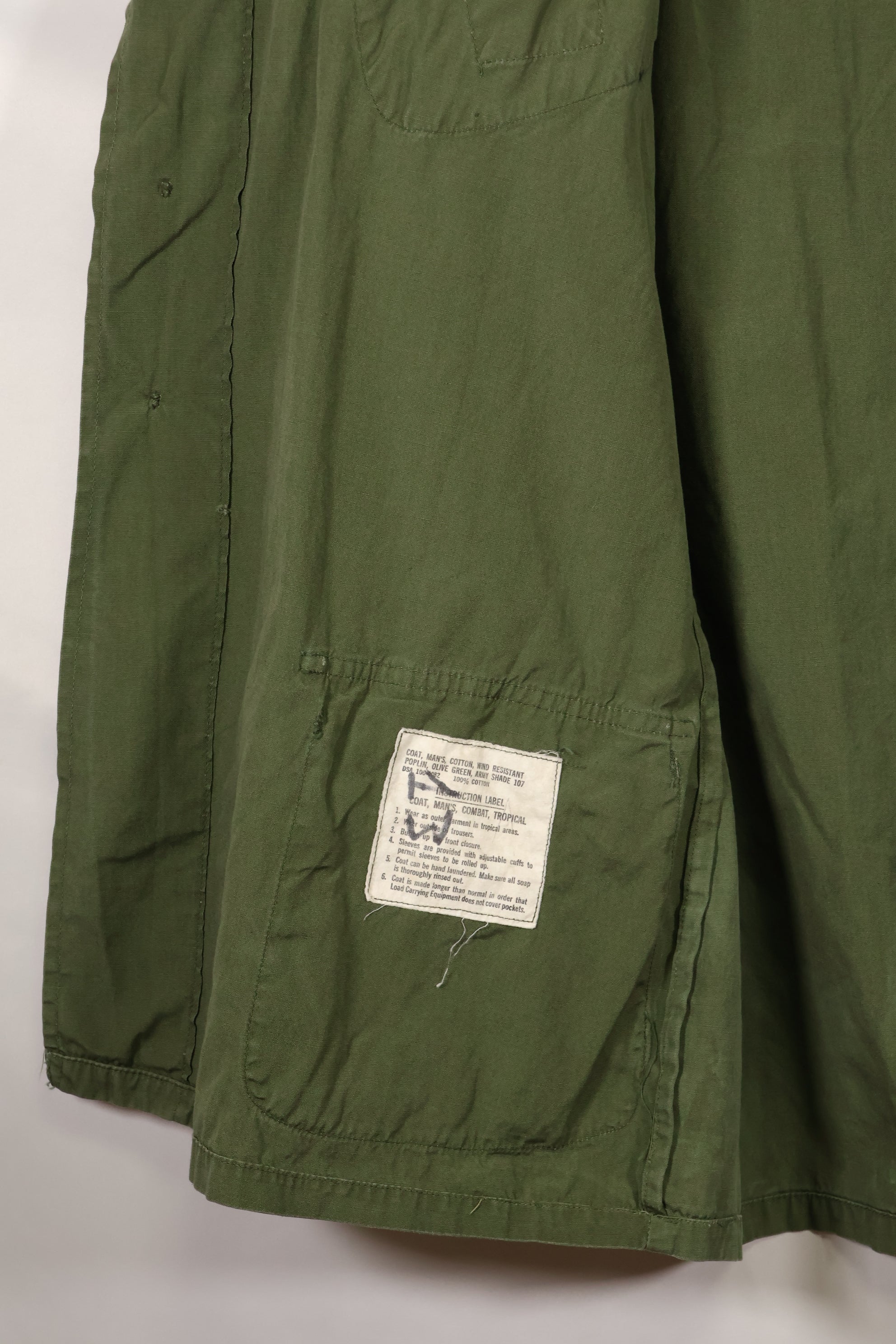 Circa 1967-68 Modified M-R 3rd Model Jungle Fatigue Jacket, used, film company release.