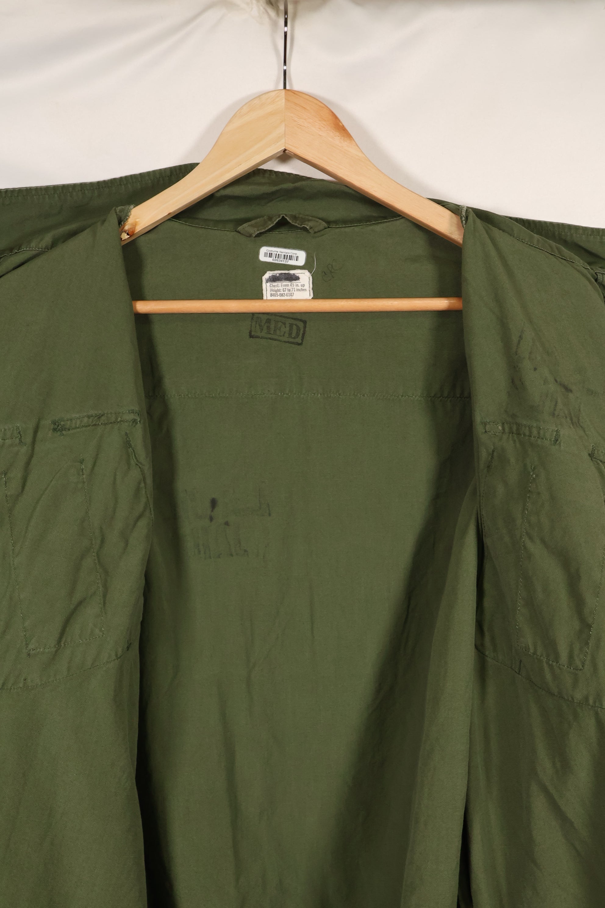 Circa 1967-68 Modified M-R 3rd Model Jungle Fatigue Jacket, used, film company release.