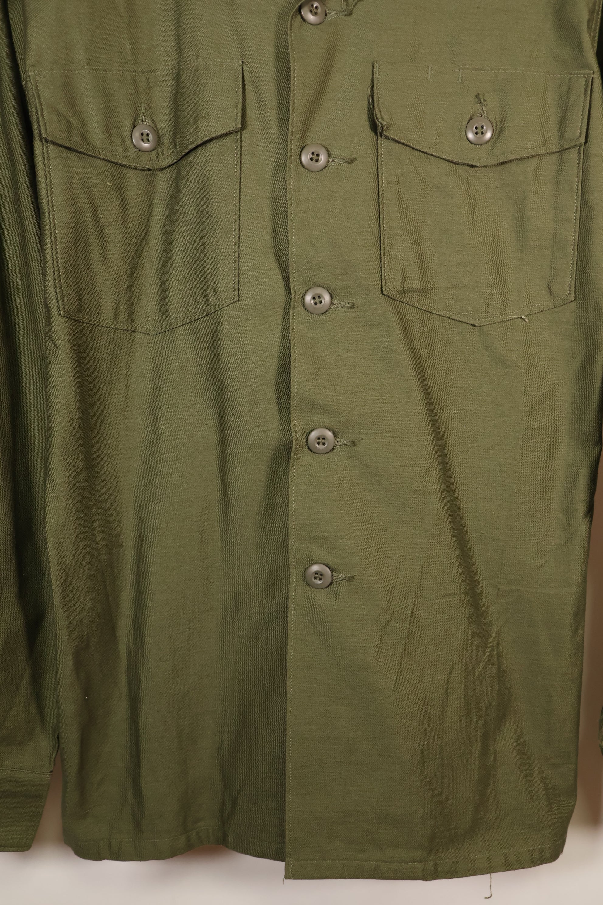 Mid-1960s, 16 1/2 x 36, U.S. Army, OG-107 Utility Shirt, Almost Unused