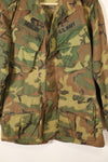 Mid-1960s non ripstop fabric ERDL camouflage rare print fabric jungle fatigues jacket, used.