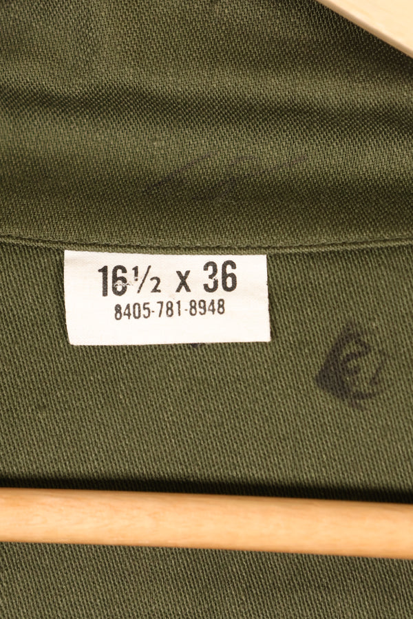 Mid-1960s, 16 1/2 x 36, U.S. Army, OG-107 Utility Shirt, Almost Unused