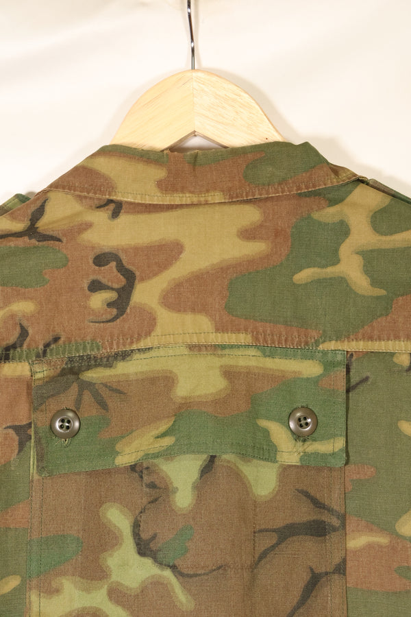 Mid-1960s non ripstop fabric ERDL camouflage rare print fabric jungle fatigues jacket, used.