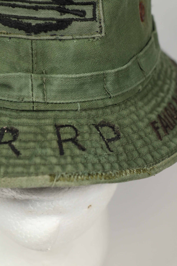 Real Locally Made OD Boonie 9th Infantry Divition LRRP with Direct Embroidery & Sniper Patch Boonie Hat