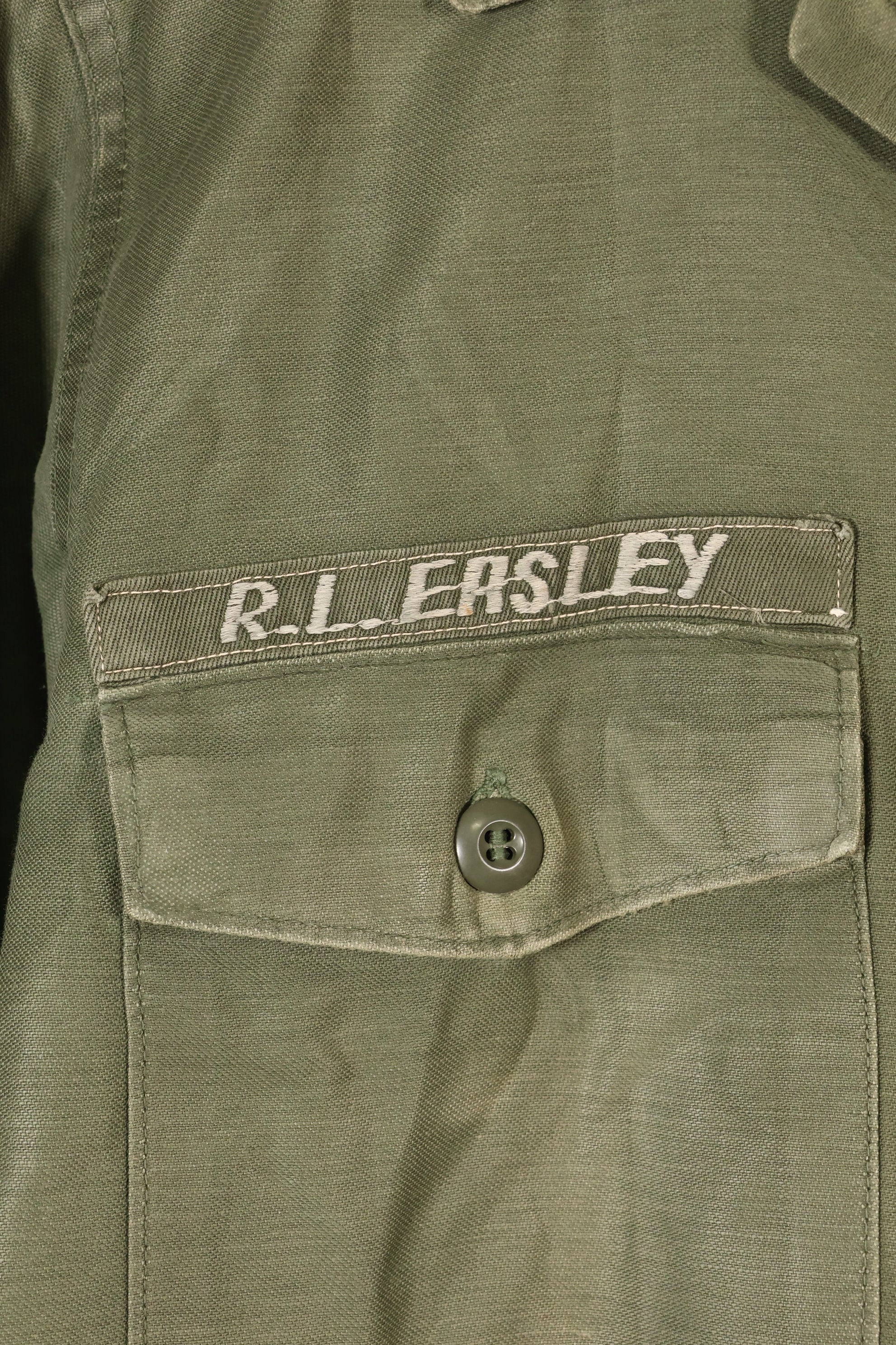 1971 Contract, Estimated Size: SMALL, OG-107 Utility Shirt, U.S. Navy, Original Tapes, Used