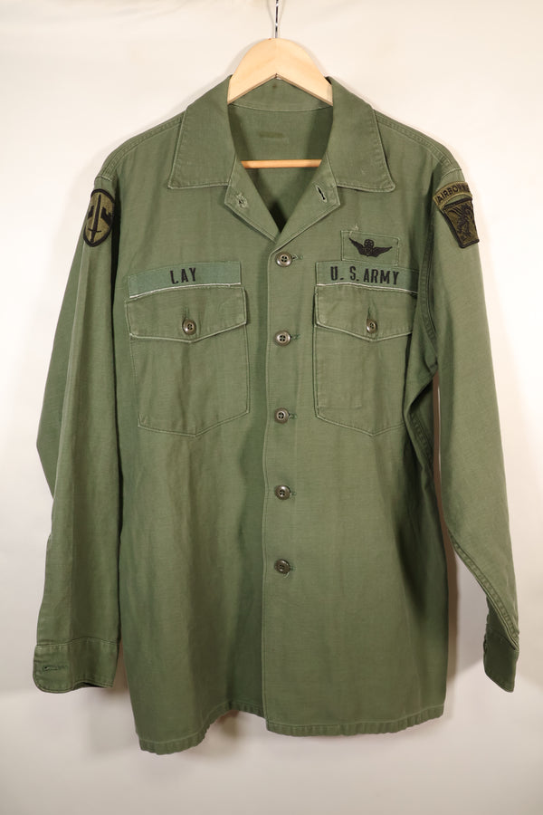 1968 Contract, Estimated Size: MEDIUM, OG-107, Utility Shirt, Aftermarket Patch, Used