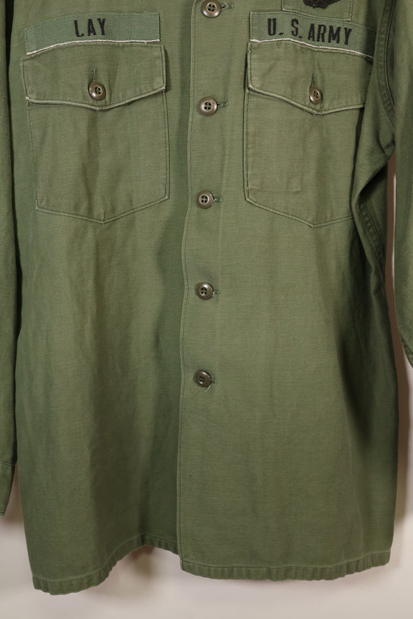 1968 Contract, Estimated Size: MEDIUM, OG-107, Utility Shirt, Aftermarket Patch, Used