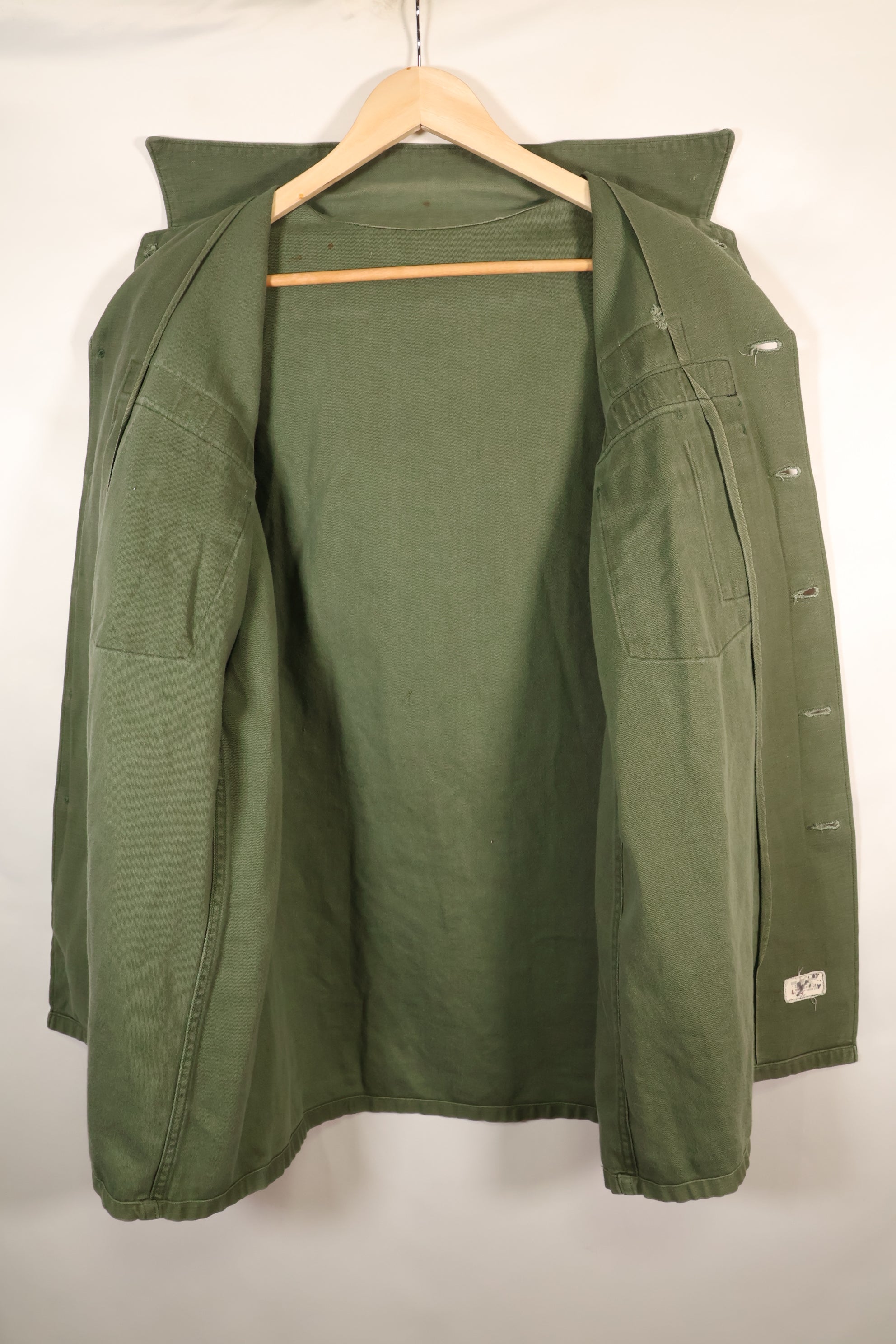 1968 Contract, Estimated Size: MEDIUM, OG-107, Utility Shirt, Aftermarket Patch, Used